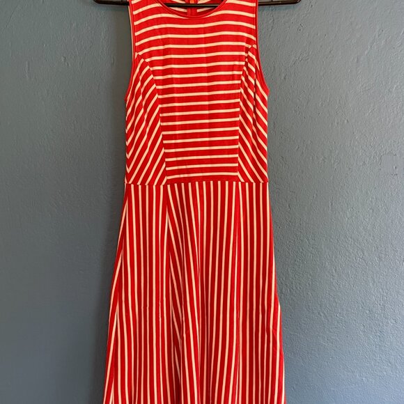 Banana Republic Orange and White Striped A-Line Dress, Size 0 - Picture 2 of 7